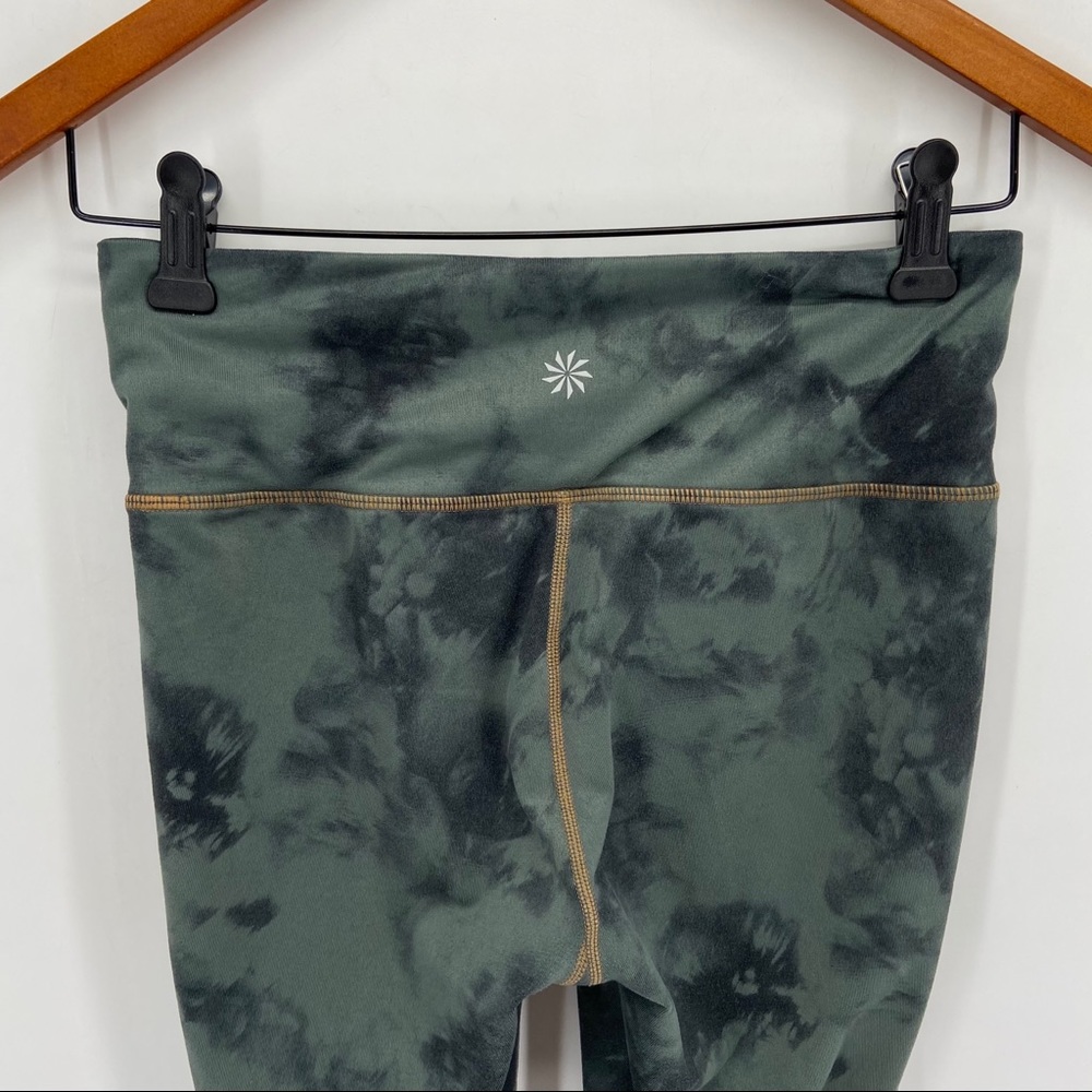 Athleta Army Green Tie Dye Chaturanga Leggings - Picture 3 of 7